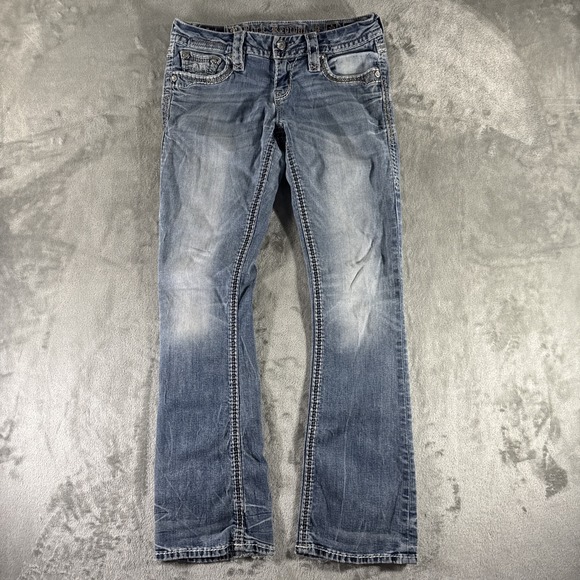 Rock Revival Raylea Jeans Women's 28" Light Wash Bootcut Distressed Fits 29x30 - Picture 10 of 16